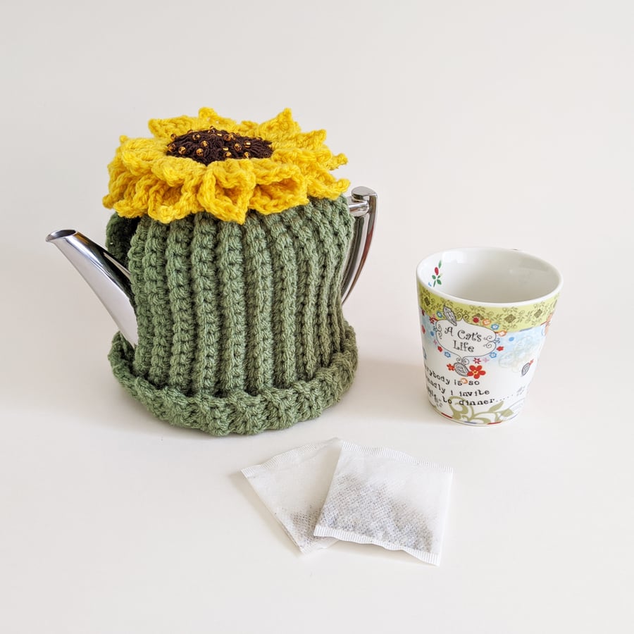 Teapot Tea Cosy with Sunflower