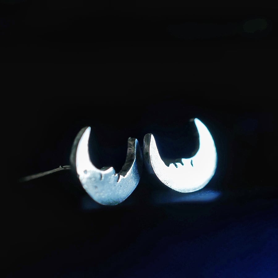 Silver Moon Eco Silver Stud Earrings