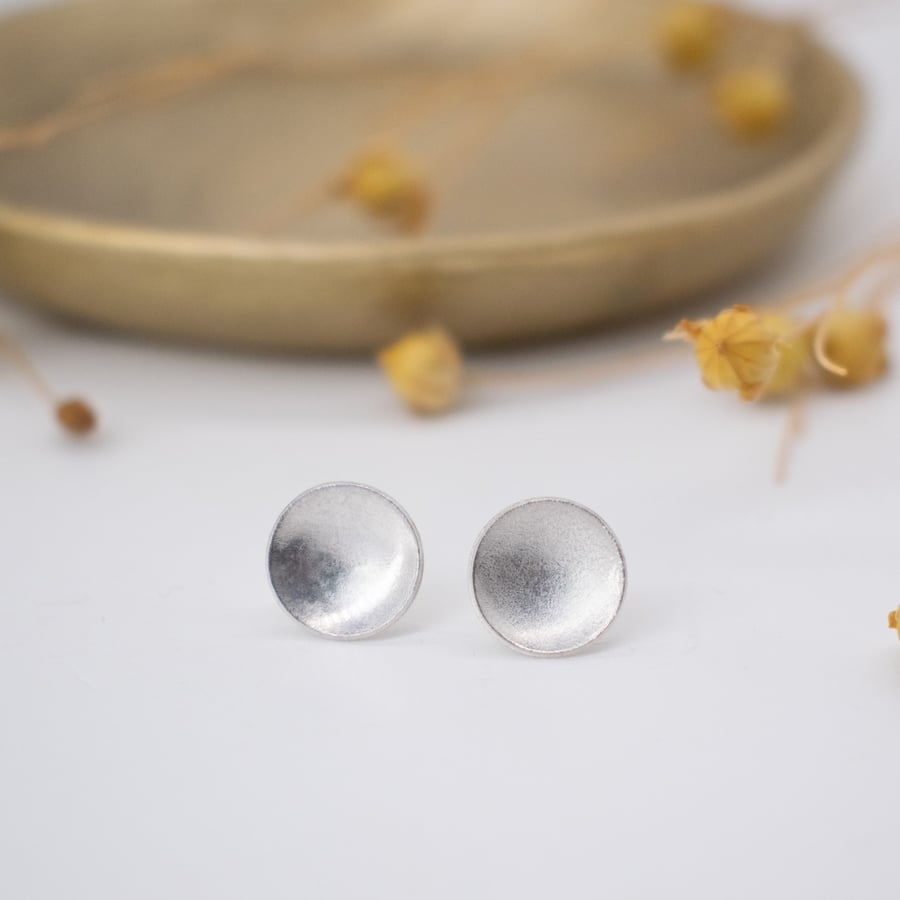 Circle Earrings - Sterling Silver Round Studs