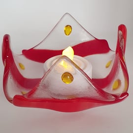 Fused Glass Candle Holder