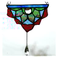 Mandala Crystal Drop Stained Glass Suncatcher handmade 