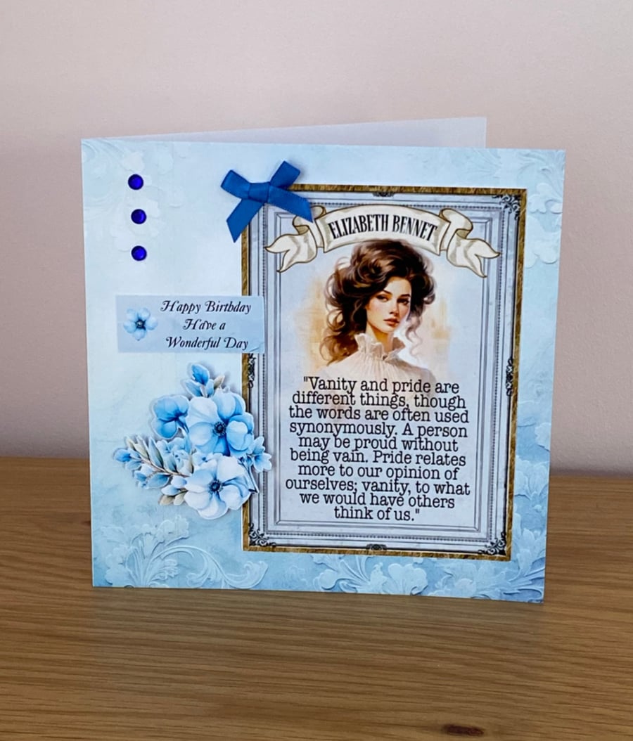 Jane Austen, Pride & Prejudice, Elizabeth Bennet, Birthday Card