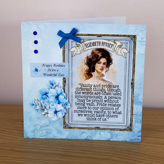 Jane Austen, Pride & Prejudice, Elizabeth Bennet, Birthday Card