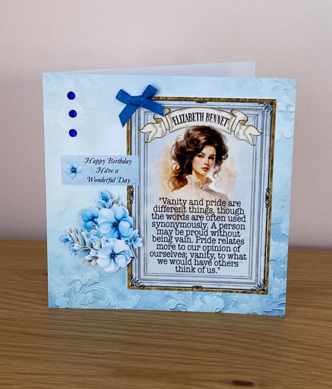 Jane Austen, Pride & Prejudice, Elizabeth Bennet, Birthday Card