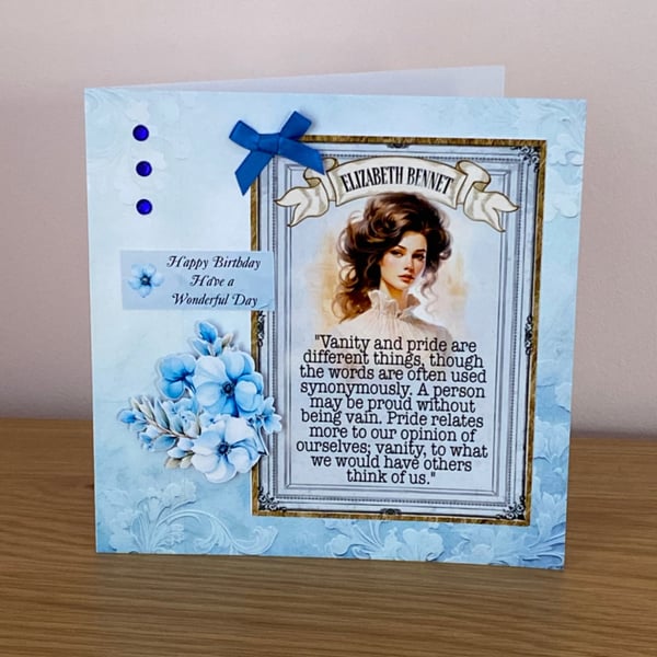 Jane Austen, Pride & Prejudice, Elizabeth Bennet, Birthday Card
