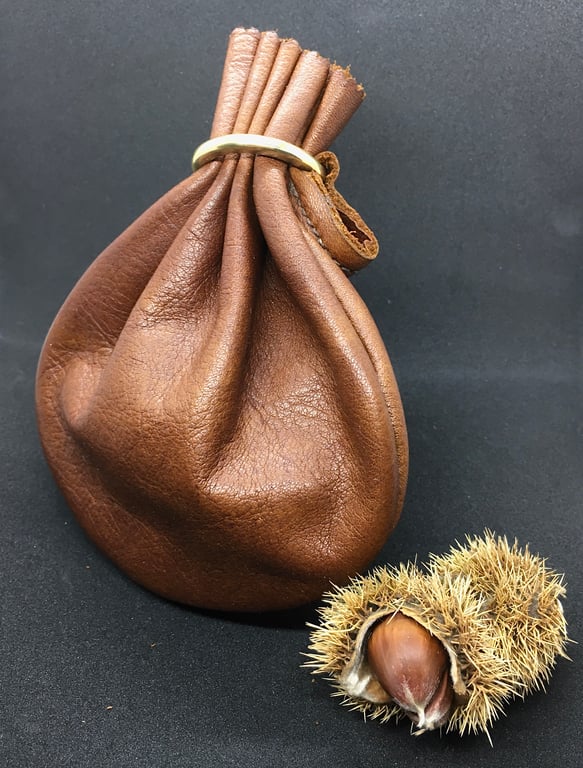 Soft leather coin pouch