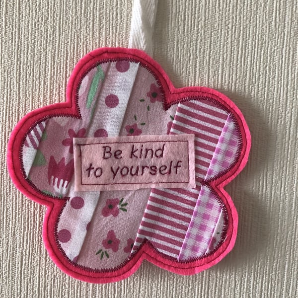 Be Kind to Yourself Floral Affirmation Sign Decorative Gift Idea