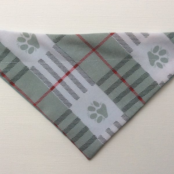 Reversible, over the collar bandana for small dog, sage green