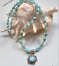 Designer Luxury Larimar Sterling Silver Necklace  - Image 2