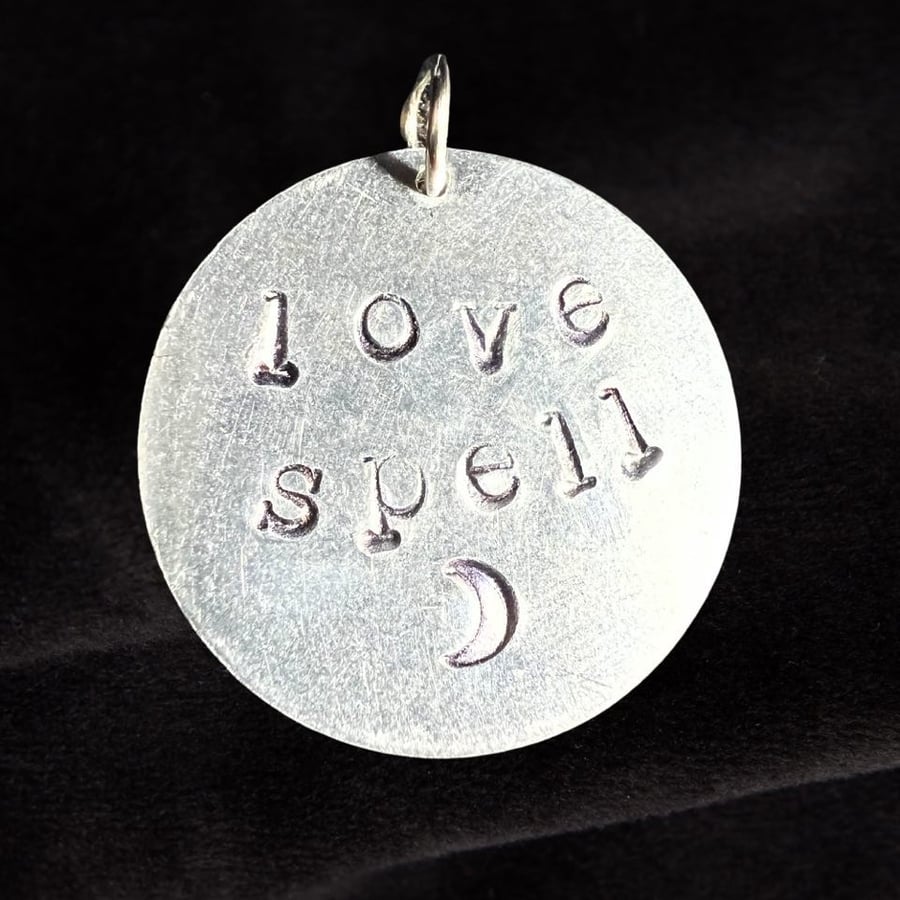 Love Spell Charm Pendant - Silver Aluminium