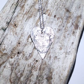 Sterling Silver On Copper Reversible Heart Pendant - UK Free Post