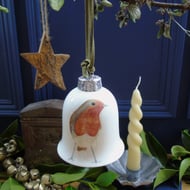 Robin Fine Bone China Bell Decoration