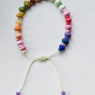 Rainbow Beaded Adjustable Bracelet 