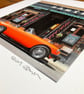 ‘MG at Sarti, Glasgow’ Signed square Mounted Print 30 x 30cm FREE DELIVERY - Image 3