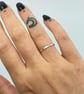 Hammered Sterling Silver Stacking Ring: Skinny Midi Ring - Image 8