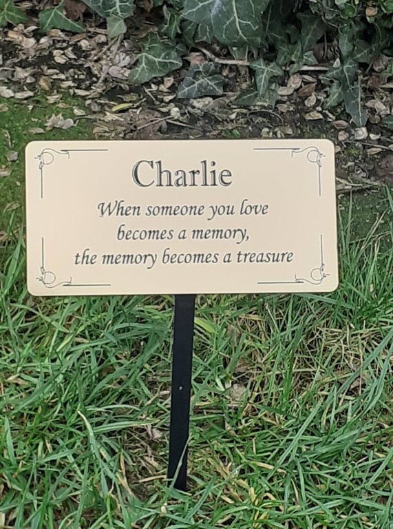 Personalised memorial Garden Plaque Cemetery marker Remembrance tree plaque