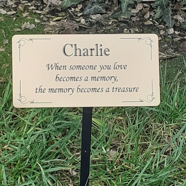 Personalised memorial Garden Plaque Cemetery marker Remembrance tree plaque