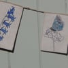  Butterfly and Bluebell  wall hanging 100cm - Screen printed