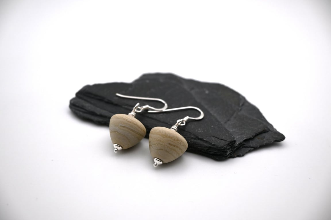 lampwork glass cone earrings