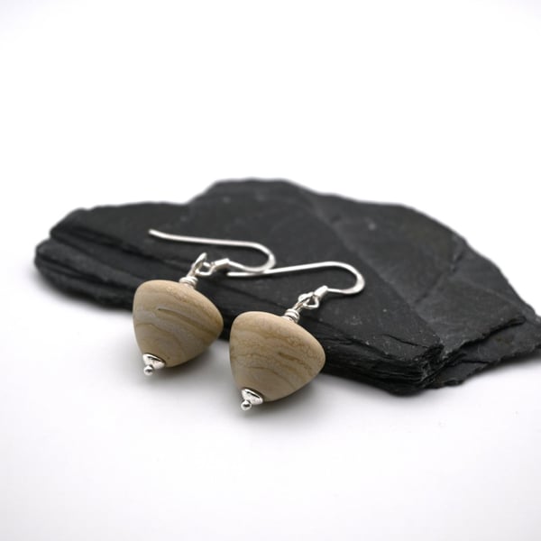 lampwork glass cone earrings
