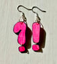 Wooden question mark and exclamation mark on silver plated earrings - Image 1