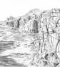 Cornish Coastline in Pencil - Image 1