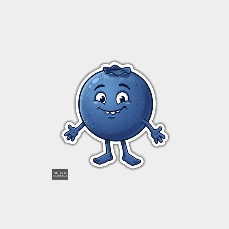 Funny Vinyl Die Cut Sticker For Adults - Cute Blueberry