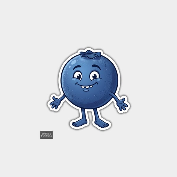 Funny Vinyl Die Cut Sticker For Adults - Cute Blueberry