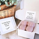 Personalised Pregnancy Announcement Gift Box - Crochet Baby Booties