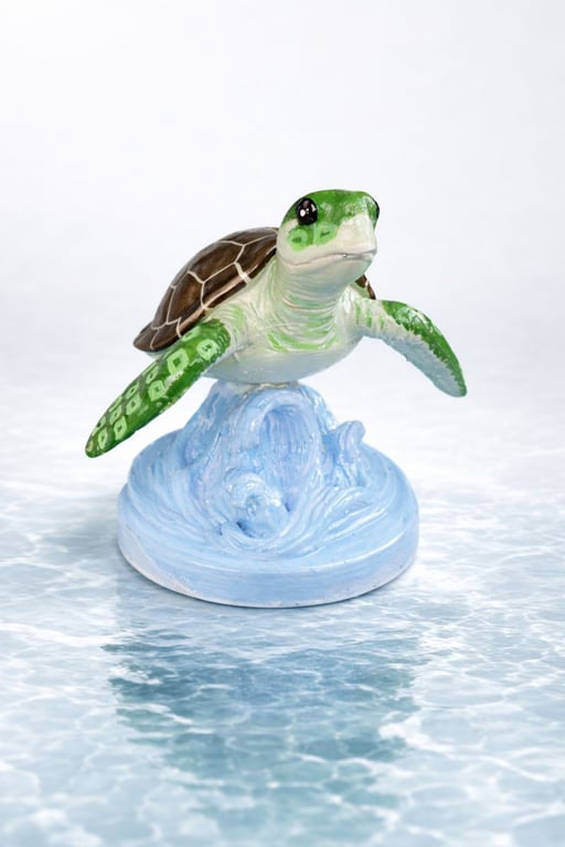 Custom 3D Printed Sea Turtle Ornament Handmade Ocean Turtle Decor