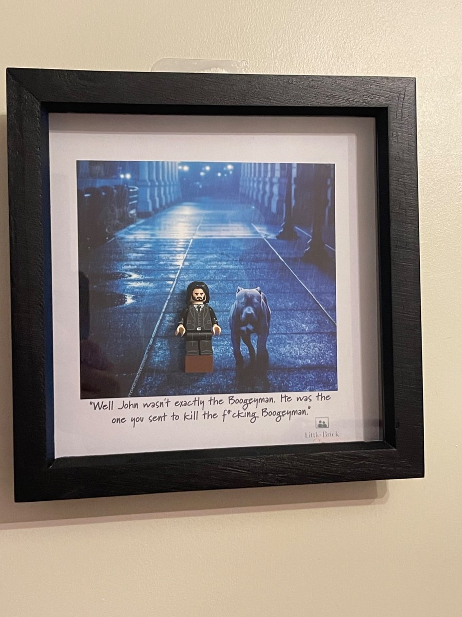 Handmade John Wick Lego inspired shadowbox frame