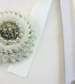 Ribbon flower brooch with beads - Image 5
