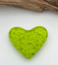 Green Fused Glass Heart