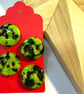 Set of 4 green glass buttons.  - Image 2
