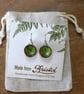 Handmade Green Glazed Ceramic Earrings, Hypoallergenic Stainless Steel, Natural  - Image 9