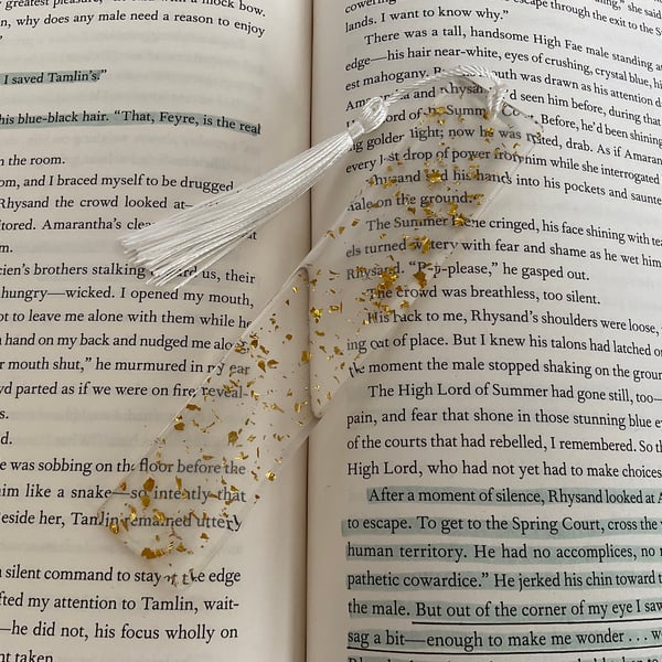 Golden Leaf Resin Bookmark 