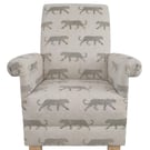 Leopards Natural Fabric Adult Chair Armchair Accent Nursery Animals Small 