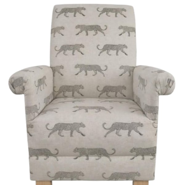 Leopards Natural Fabric Adult Chair Armchair Accent Nursery Animals Small 