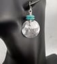 Large round silver and bright turquoise earrings  - Image 2