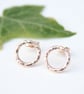 9ct solid gold circle stud earrings, hammered circle earrings, gold earrings - Image 4