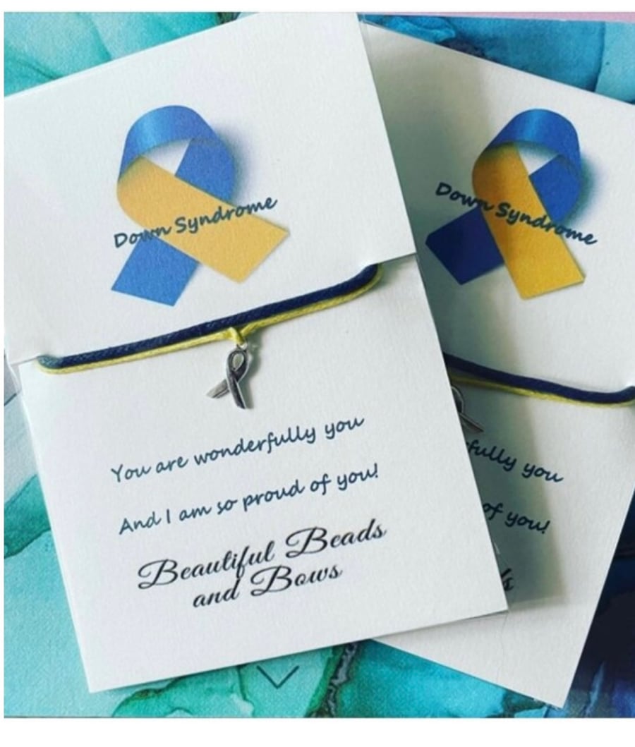 Down syndrome awareness wish bracelets x6 bundle 
