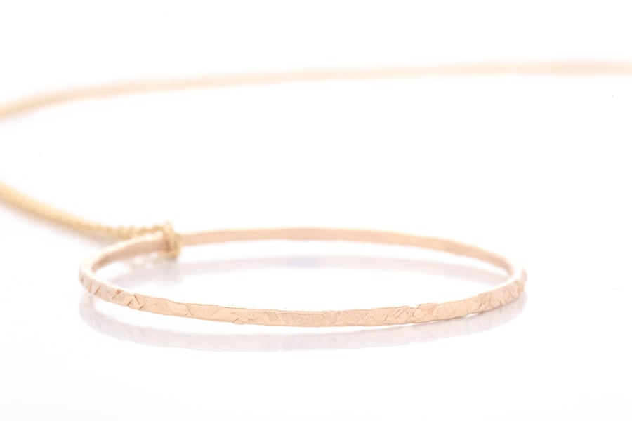 Handmade 14K Gold Filled Necklace with Circle Pendant 