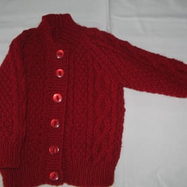 Hand Knitted baby Aran Jumper     Chest 20    51cm