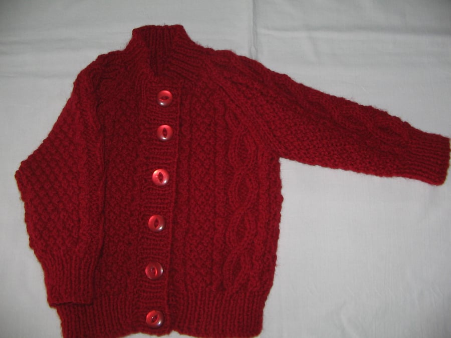Hand knitted baby aran cardigans cheap