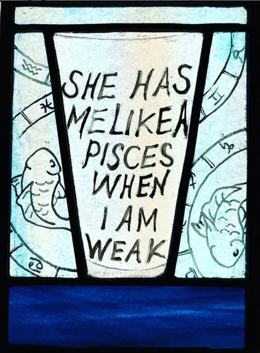 Contemporary Stained Glass - heart shaped box 