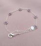 Sterling Silver plated Bracelet, Dainty Purple Daisy Chain 