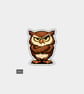 Funny Novelty Vinyl Sticker - Grumpy Owl    - Image 1