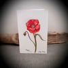Hand drawn poppy flower card 