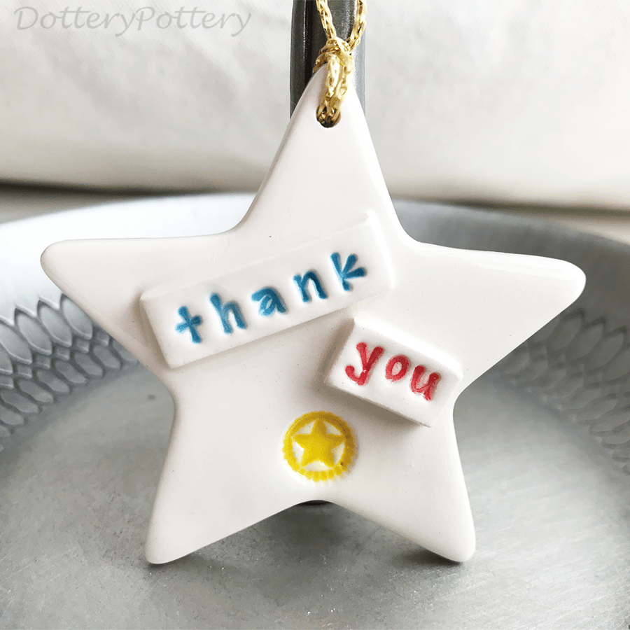 Small Ceramic star decoration Thank You teacher's gift