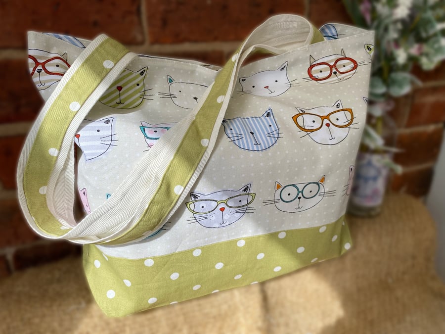 Cat Organiser Two Tone Shopper